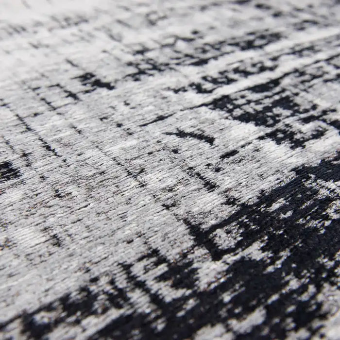 Louis de Poortere mad men 8926 black and white Black, Ivory Living Room Flat Weave Rug.