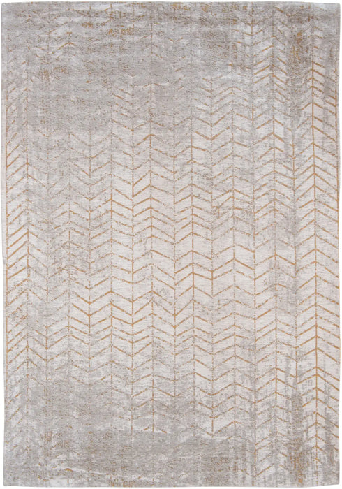 Louis de Poortere mad men jacobs ladder 8928 central yellow Grey Living Room Flat Weave Rug.