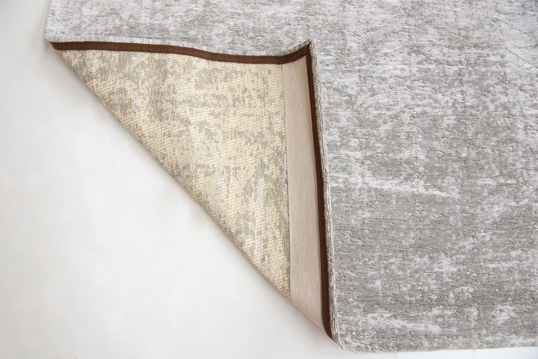 Louis de Poortere mad men jacobs ladder 8929 white plains Grey, Ivory Living Room Flat Weave Rug.