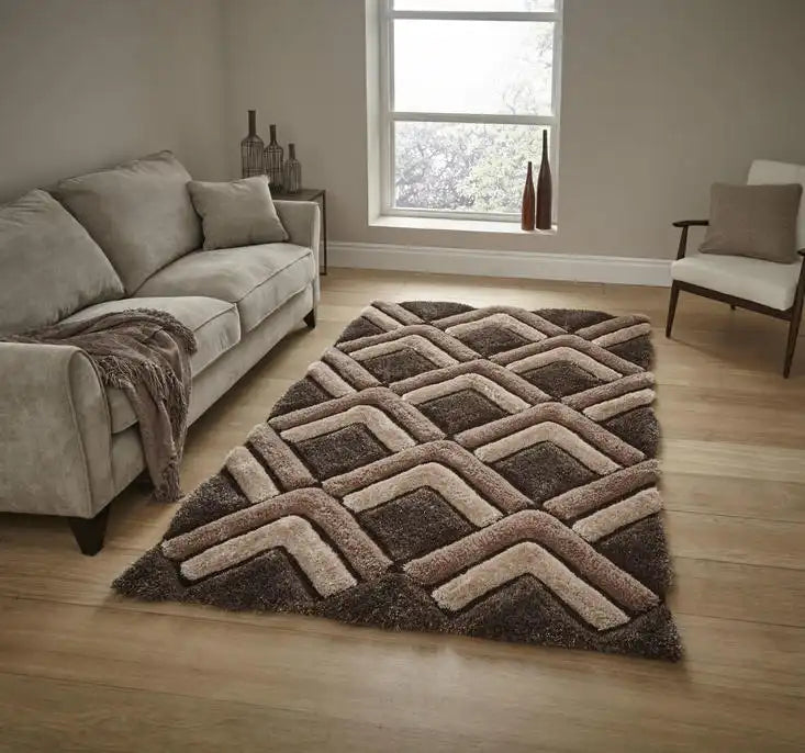 Think Rugs shaggy noble house 8199 brown Brown   Rug.