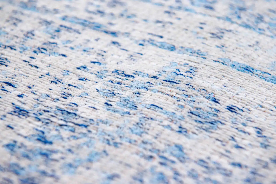 Louis de Poortere fading world medallion 9065 grey jeans Blue Living Room Flat Weave Rug.