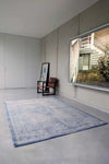 Louis de Poortere fading world medallion 9065 grey jeans Blue Living Room Flat Weave Rug.