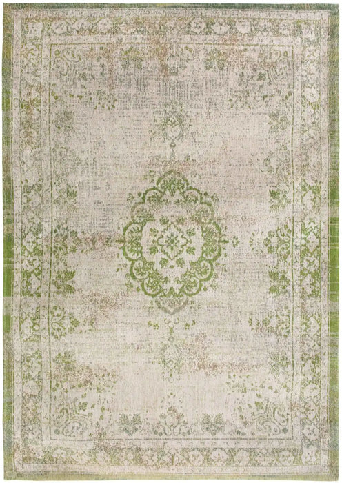 Louis de Poortere fading world medallion 9066 grey forest Grey, Ivory, Multicoloured Living Room Flat Weave Rug.