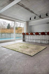Louis de Poortere fading world medallion 9066 grey forest Grey, Ivory, Multicoloured Living Room Flat Weave Rug.