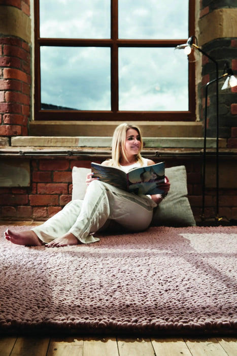 Rug Guru union nude Pink Living Room Wool Rug.