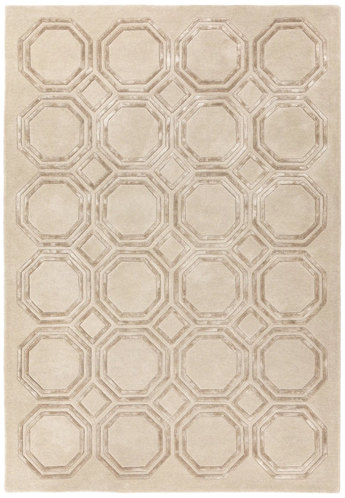Asiatic nexus octagon beige Beige Living Room Wool Rug.