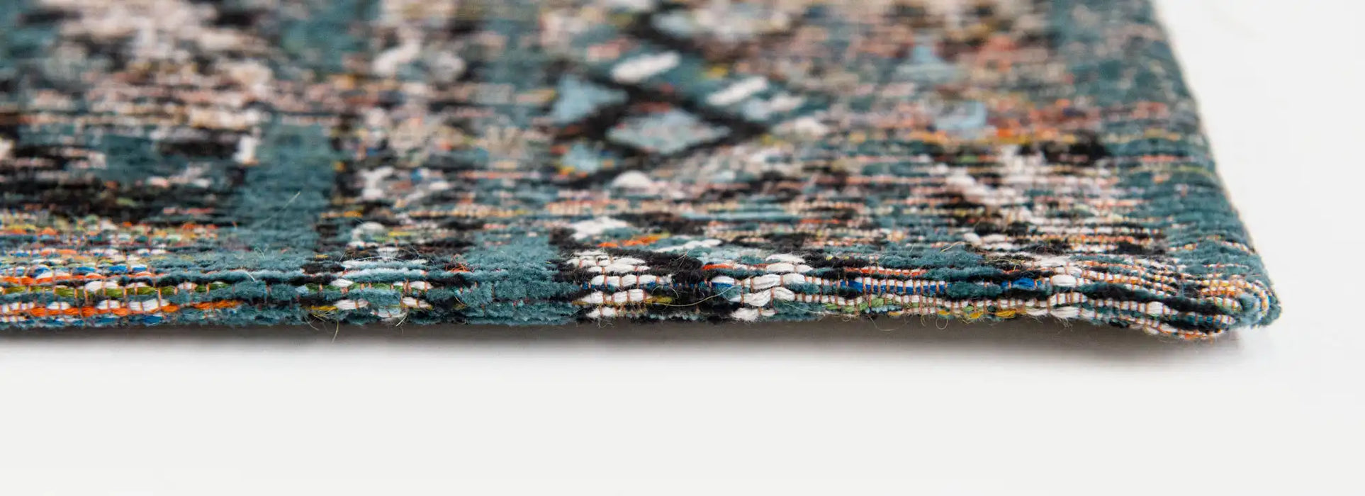 Louis de Poortere antiquarian kilim 9110 zemmuri blue Blue, Multicoloured Living Room Flat Weave Rug.