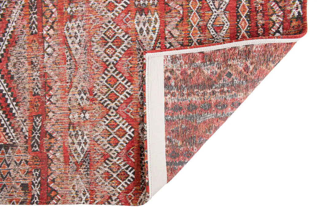 Louis de Poortere antiquarian kilim 9115 fez red Red Living Room Flat Weave Rug.
