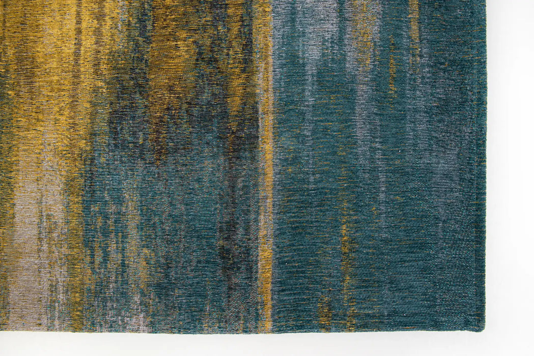 Louis de Poortere atlantic monetti 9119 nymphea blue Blue, Multicoloured Living Room Flat Weave Rug.