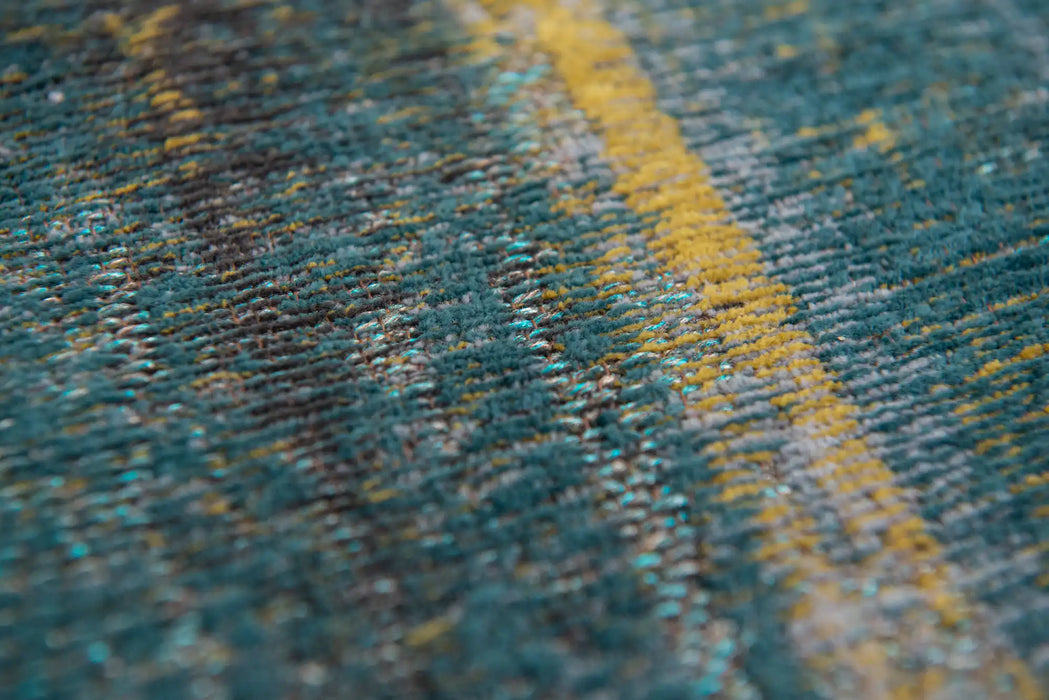 Louis de Poortere atlantic monetti 9119 nymphea blue Blue, Multicoloured Living Room Flat Weave Rug.