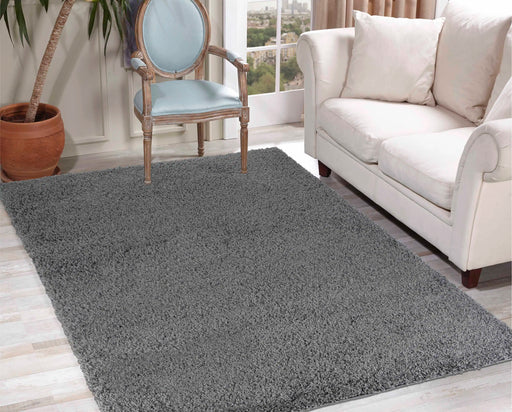 Serdim Rugs oxford 912 dark grey Grey Living Room Shaggy Rug.
