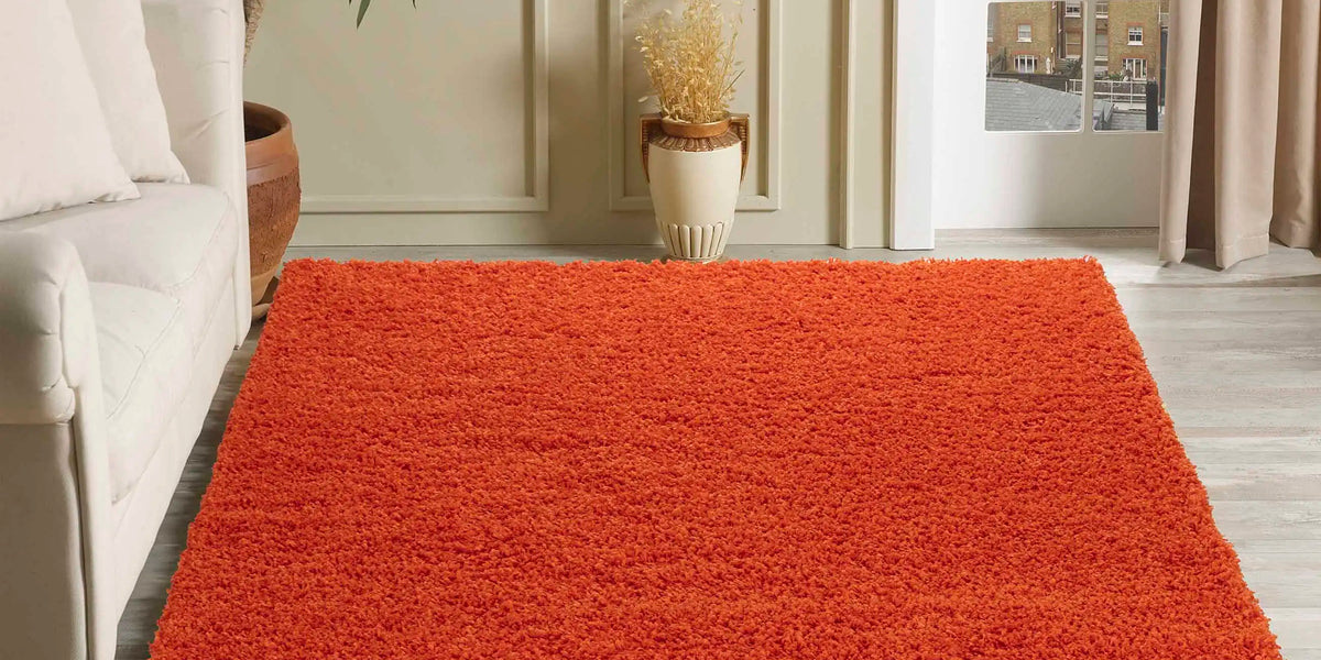 Oxford Orange Rug | Stain Resistant & Hard-wearing — RugsDirect Online