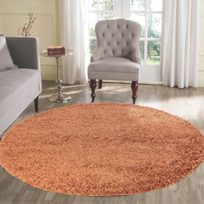 Serdim Rugs oxford 912 terracotta Brown, Orange Living Room Shaggy Rug.