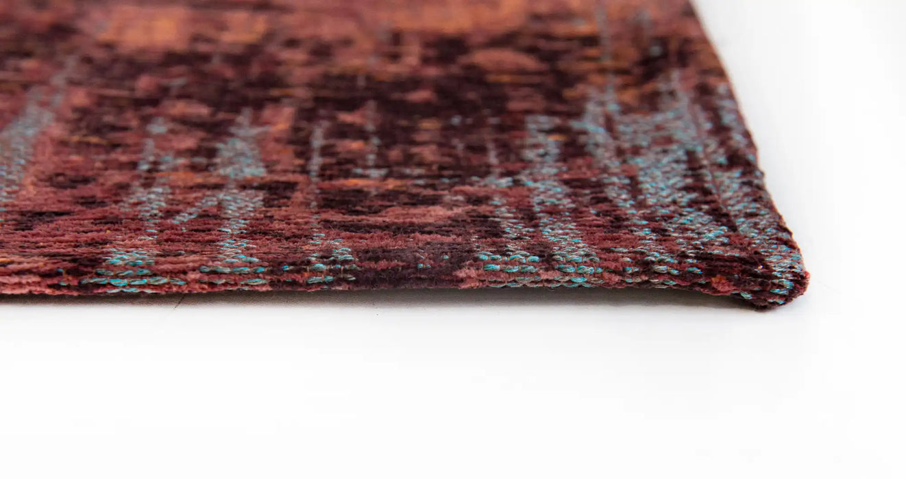 Louis de Poortere atlantic streaks 9125 nassau rose Multicoloured, Red Living Room Flat Weave Rug.