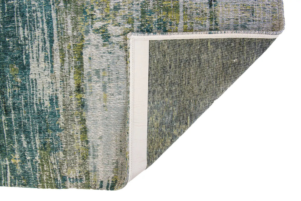 Louis de Poortere atlantic streaks 9126 glen cove Blue, Multicoloured Living Room Flat Weave Rug.