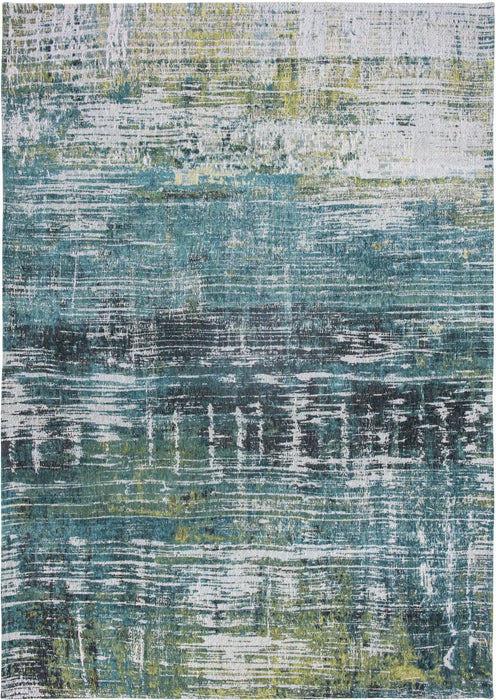 Louis de Poortere atlantic streaks 9126 glen cove Blue, Multicoloured Living Room Flat Weave Rug.