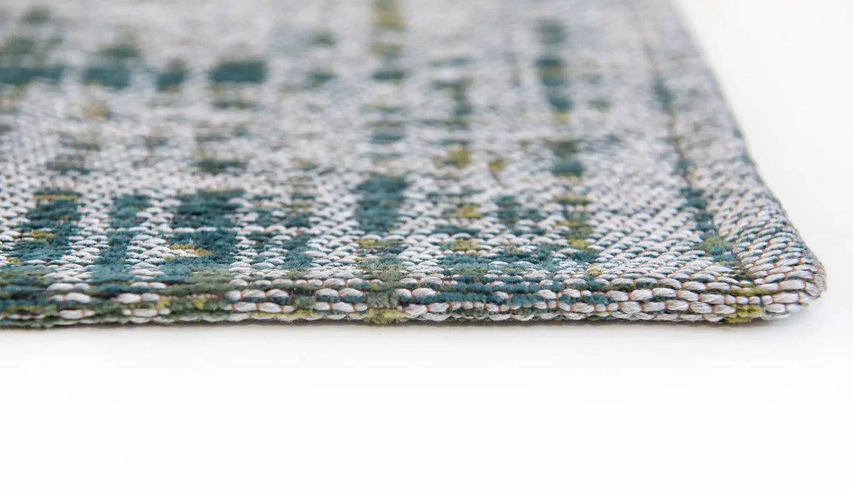 Louis de Poortere atlantic streaks 9126 glen cove Blue, Multicoloured Living Room Flat Weave Rug.
