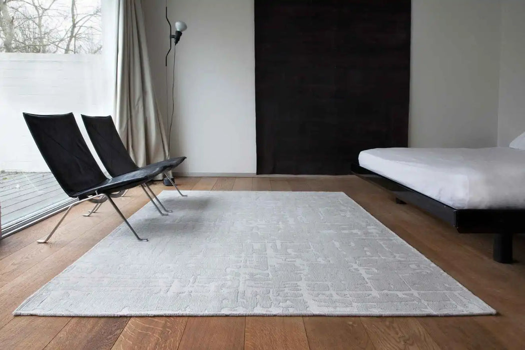Louis de Poortere baobab structures 9198 tsingy oyster Ivory Living Room Flat Weave Rug.