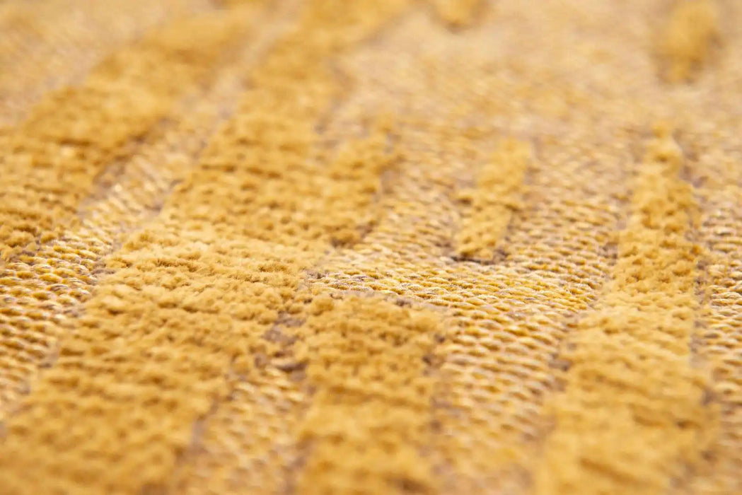 Louis de Poortere baobab structures 9201 madagascar gold Yellow Living Room Flat Weave Rug.