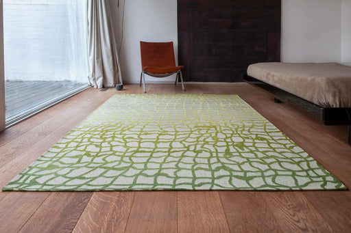 Louis de Poortere mad men dedalo 9204 republic green Green Living Room Flat Weave Rug.