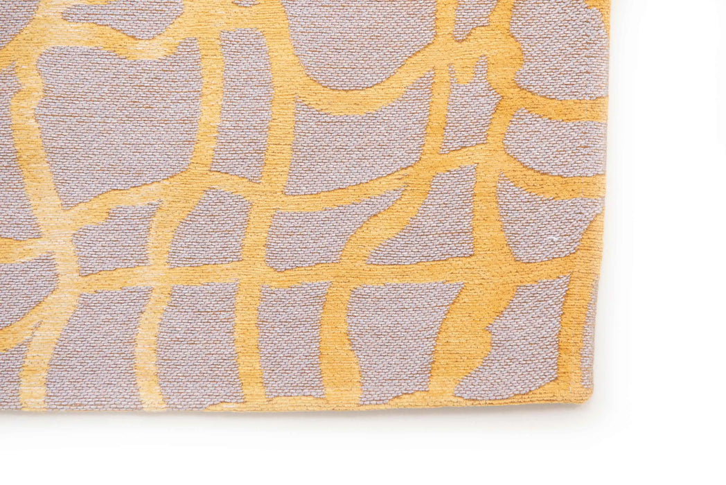 Louis de Poortere mad men dedalo 9205 yello scarab Grey, Yellow Living Room Flat Weave Rug.