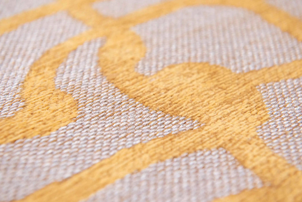 Louis de Poortere mad men dedalo 9205 yello scarab Grey, Yellow Living Room Flat Weave Rug.