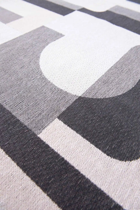 Louis de Poortere module nuance 9206 saxon beige Grey, Beige, Multicoloured Living Room Geometric Rug.