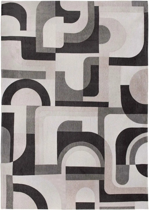 Louis de Poortere module nuance 9206 saxon beige Grey, Beige, Multicoloured Living Room Geometric Rug.