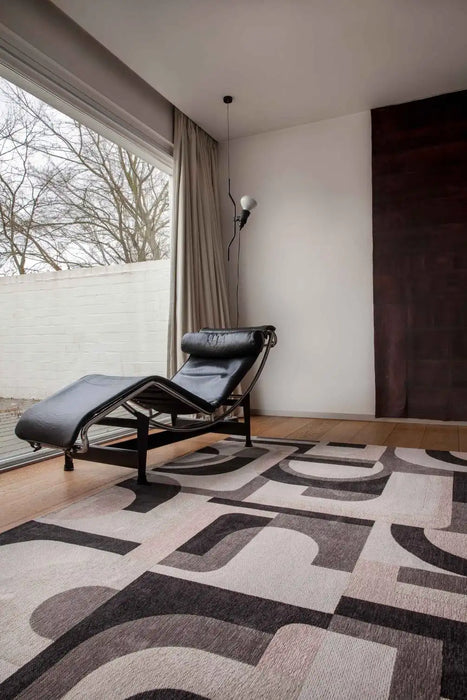 Louis de Poortere module nuance 9206 saxon beige Grey, Beige, Multicoloured Living Room Geometric Rug.