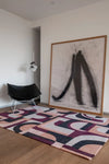 Louis de Poortere module nuance 9209 pink rohe Multicoloured, Pink Living Room Geometric Rug.