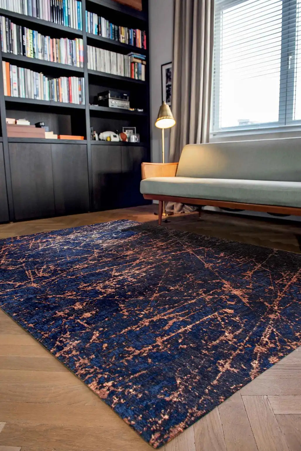 Mad Men 9217 Blue Star Blue, Multicoloured Rug — RugsDirect Online