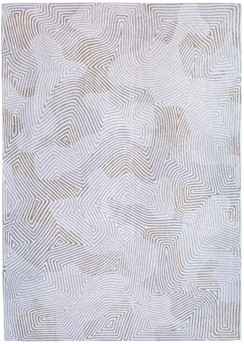 Louis de Poortere coral meditation 9228 oyster white Ivory, Cream Living Room Striped Rug.