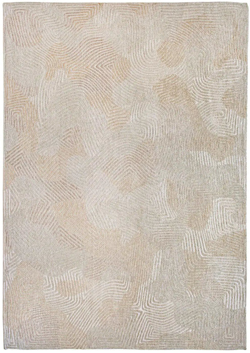 Louis de Poortere coral meditation 9229 shell beige Beige Living Room Striped Rug.