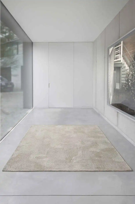 Louis de Poortere coral meditation 9229 shell beige Beige Living Room Striped Rug.