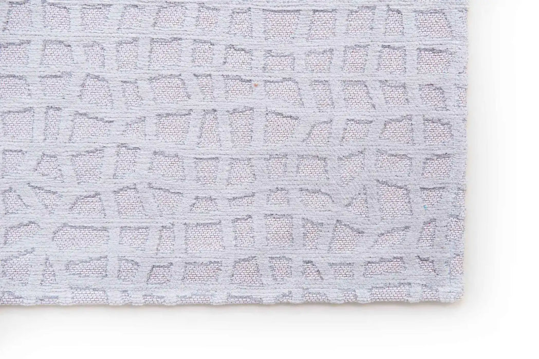 Louis de Poortere trammel structures 9246 willow white Ivory Living Room Striped Rug.