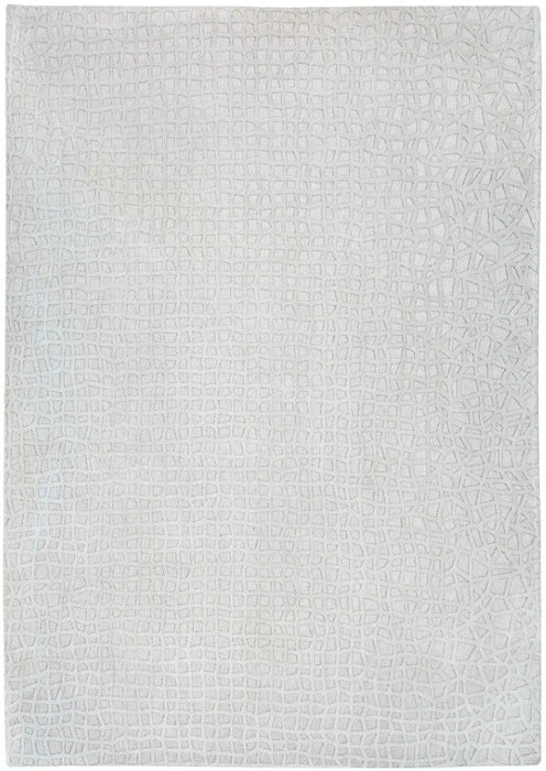 Louis de Poortere trammel structures 9246 willow white Ivory Living Room Striped Rug.