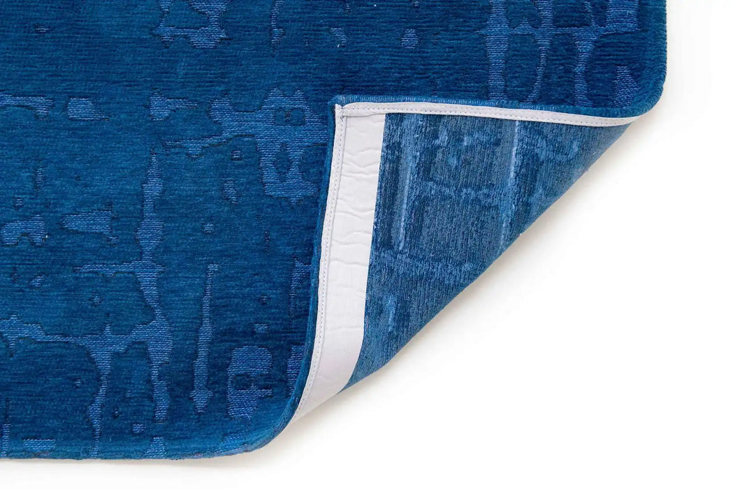 Louis de Poortere baobab structures 9250 suarez blue Blue Living Room Flat Weave Rug.