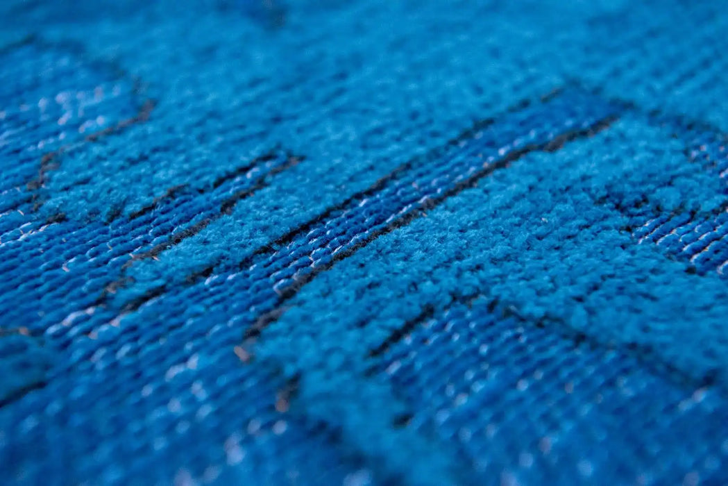 Louis de Poortere baobab structures 9250 suarez blue Blue Living Room Flat Weave Rug.