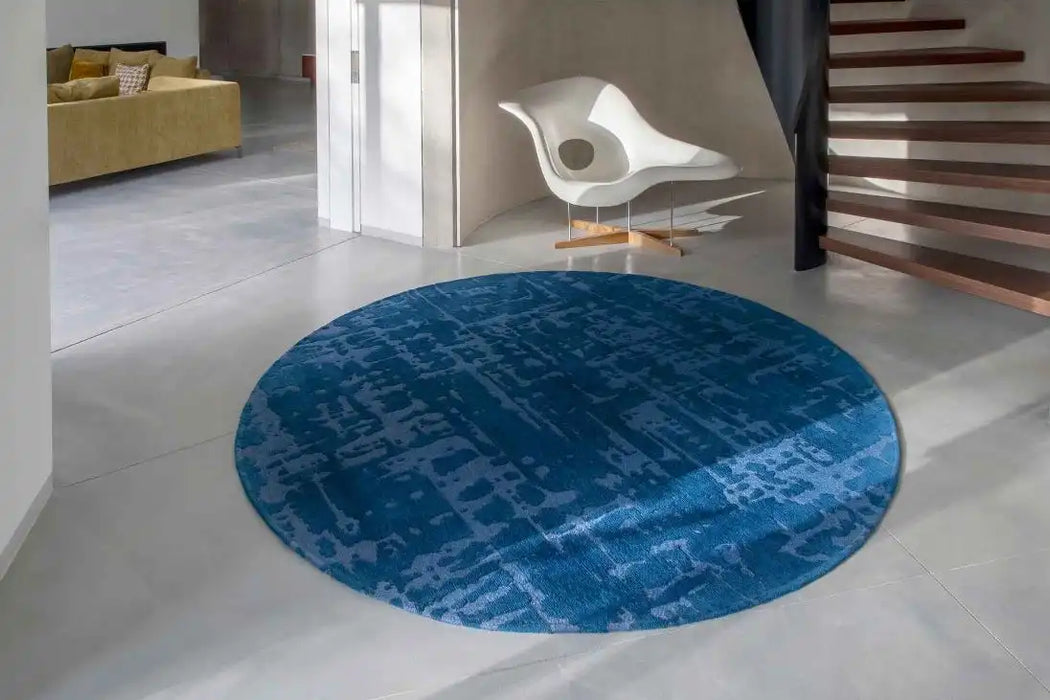 Louis de Poortere baobab structures 9250 suarez blue Blue Living Room Flat Weave Rug.