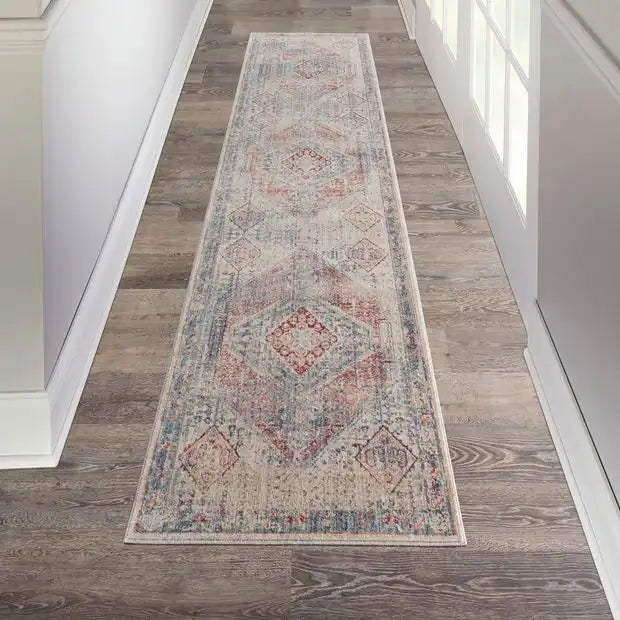Nourison Delivered in 6 weeks   USA homestead hms03 blue grey Blue, Grey, Multicoloured Living Room  Rug.