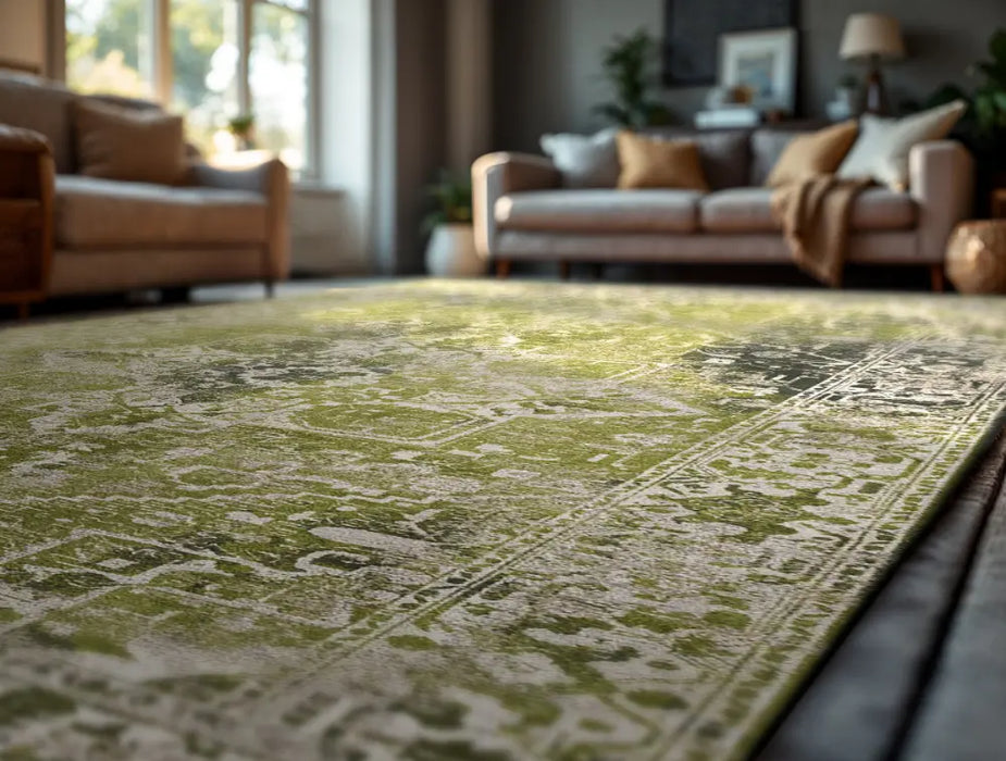 Antiquarian Tabriz Olive Wood 9645Washable Rug