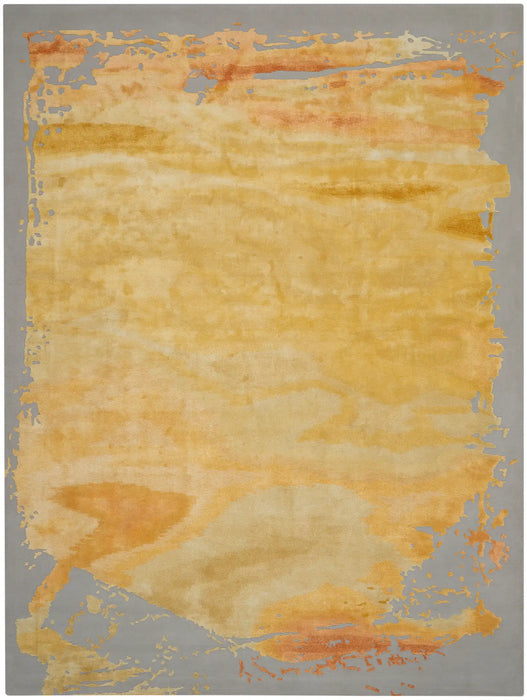 Nourison prismatic prs19 grey gold Grey, Yellow Living Room Wool Rug.