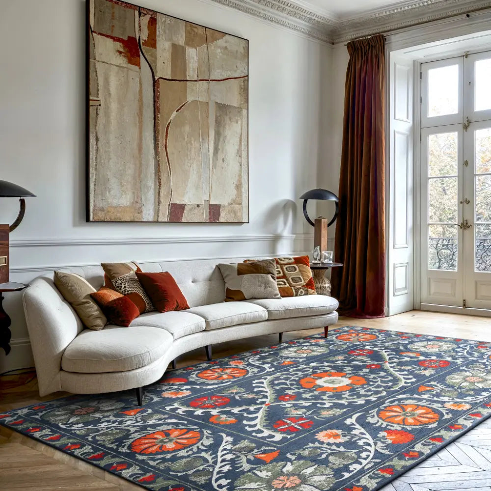Antiquarian Suzani Nordic 9730 Multicoloured Rug — RugsDirect Online