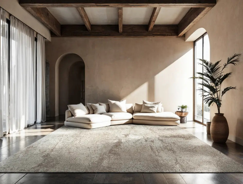 grey round rugs