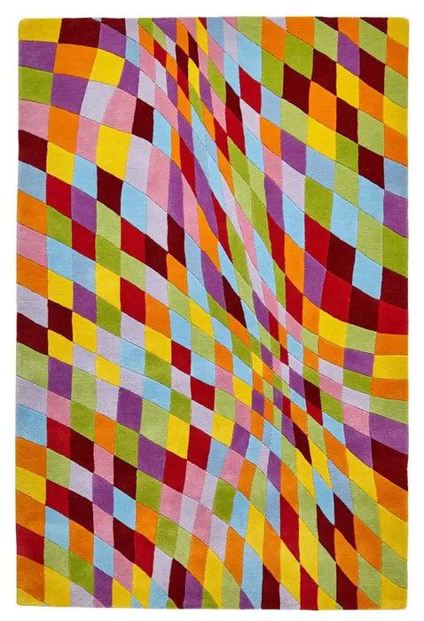 Think Rugs prism think pr101 multi Multicoloured Living Room Wool Rug.
