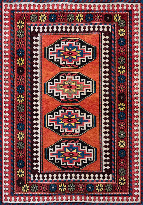 Antiquarian Antalia Red Mix 9844Washable Rug