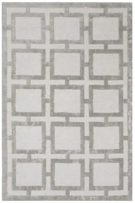 Asiatic eaton silver Grey Living Room Geometric Rug.