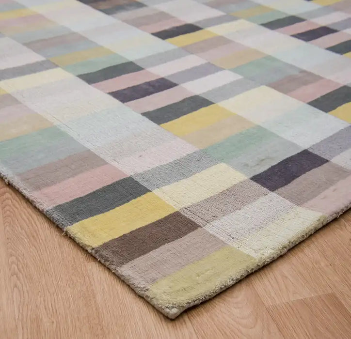 Asiatic deco pastel Multicoloured Living Room Geometric Rug.