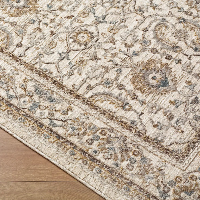 Arda Vintage Brown Grey Taupe Traditional Boho Fringe Living Dining Bedroom ACZ2301 Rug