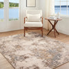 Arda Abstract Grey Brown Taupe Modern Marble Fringe Living Dining Bedroom ACZ2303 Rug
